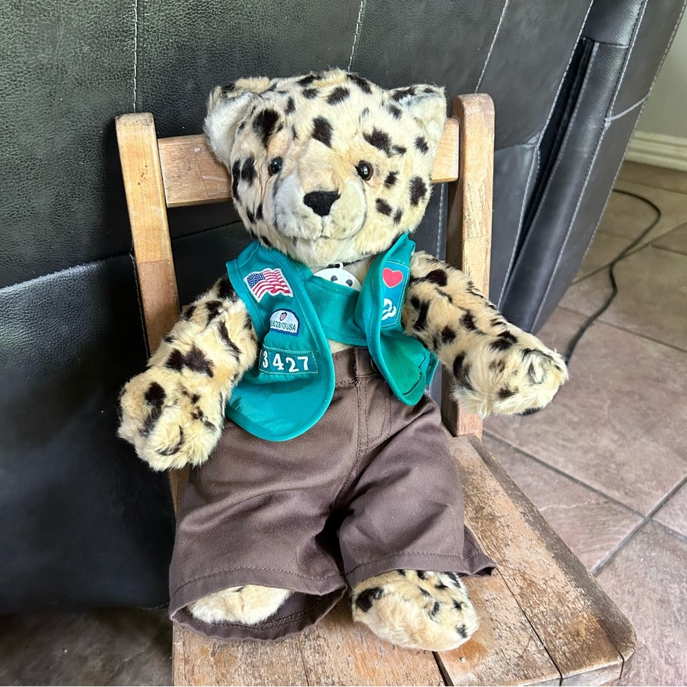 Build A Bear Girl Scout WWF 2007 Leopard Cat plush World Wildlife Fund S…